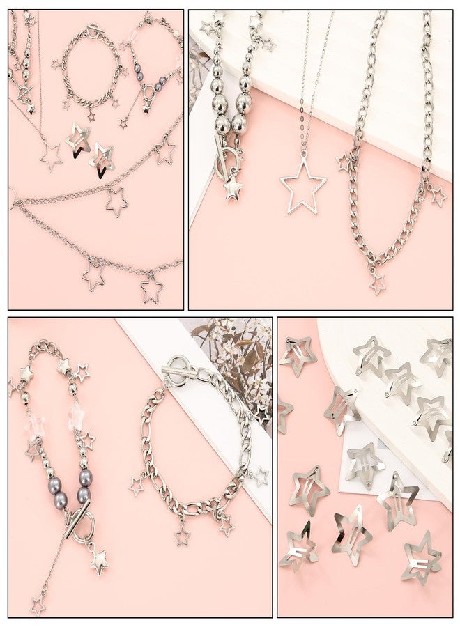 MVVM Y2k Accessories Set Included Star Y2k Silver Necklace Grunge Layered Necklace Hip Hop Pants Chain 20pcs Star Hair Clip for Women Birthday Party Holiday Gifts - Image 3